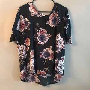 Floral shirt sleeve blouse